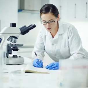 Picture of a scientist performing research