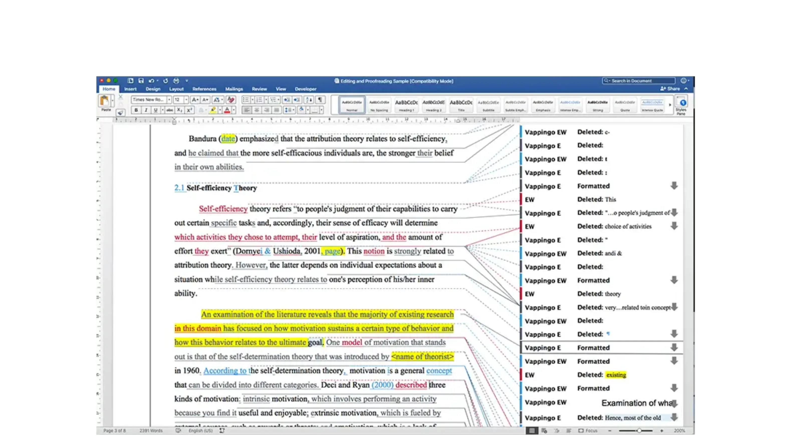 Thesis proofreading sample