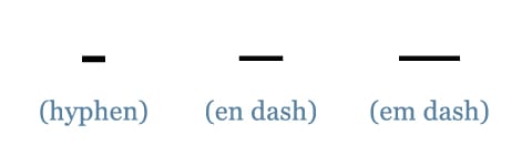 hyphen vs dash