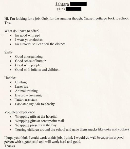 example of funny cover letter