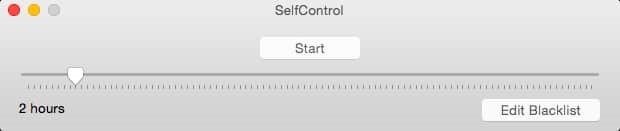 Example of SelfControl screen