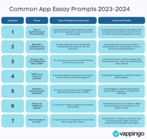common app essay topics examples